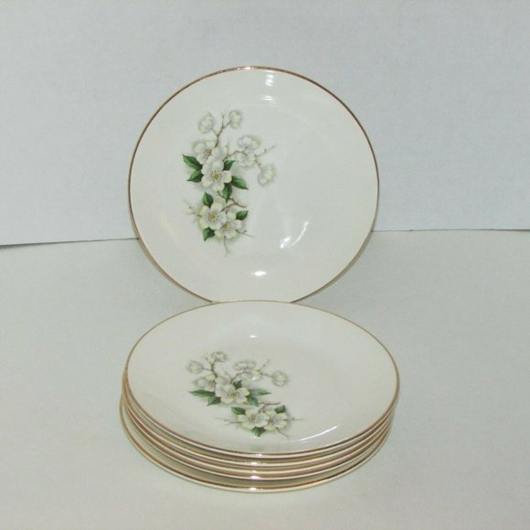 Georgian China Spring Blossom 6 Bread Plates Vintage MCM Dinnerware - Picture 5 of 8